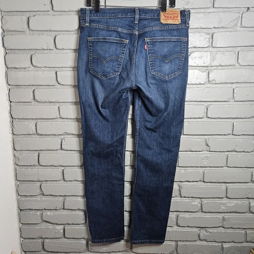 Levi's 511‎ Slim Fit 34x32 Stretch Medium Wash Men's